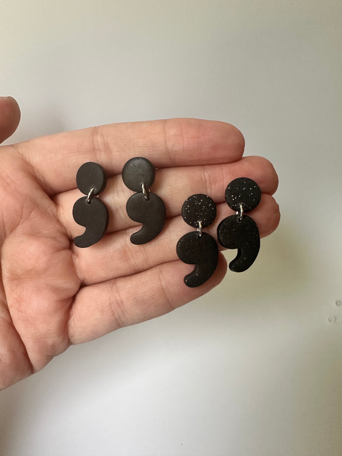 Semicolon Statement Polymer Clay Dangles