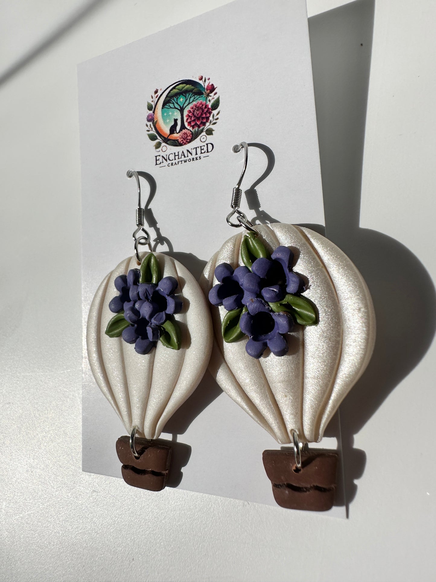 “Up, Up & Away” – Enchanted Hot Air Balloon Polymer Clay Earrings