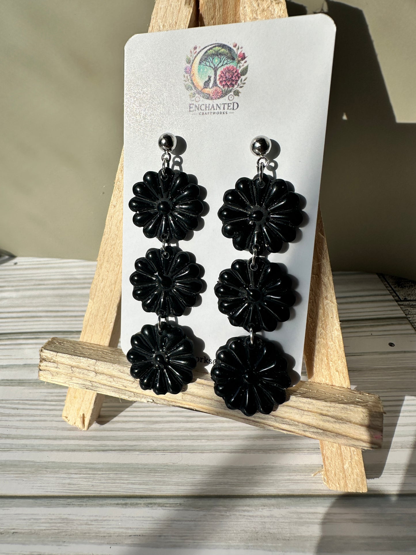 Enchanted Daisy Dangles – Handcrafted Polymer Clay Earrings