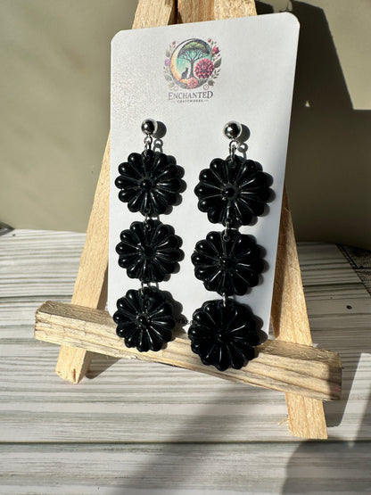 Enchanted Daisy Dangles – Handcrafted Polymer Clay Earrings