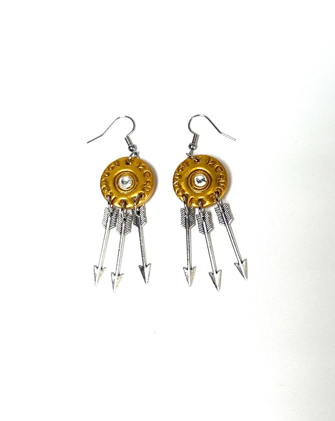 12 Gauge Shell Arrow Dangle Earrings, Western Boho Earrings, Shot Shell Jewelry, Cowgirl Arrow Earrings, Rustic Gift