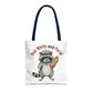 Red White and Feral Raccoon Tote Bag – 'Merica Hot Dog Patriotic Canvas Tote
