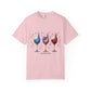 Red Wine & Blue T-Shirt — Patriotic Wine Glasses 4th of July Tee