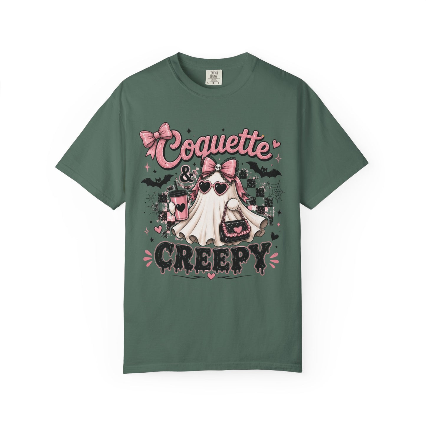 Coquette & Creepy Ghost Tee – Cute Gothic Halloween T-Shirt