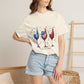 Red Wine & Blue T-Shirt — Patriotic Wine Glasses 4th of July Tee