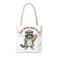 Red White and Feral Raccoon Tote Bag – 'Merica Hot Dog Patriotic Canvas Tote