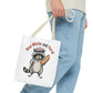 Red White and Feral Raccoon Tote Bag – 'Merica Hot Dog Patriotic Canvas Tote