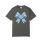 Blue Snowflake Bow T-Shirt — Winter Holiday Graphic Tee