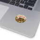 I Brake for Farmstands Round Vinyl Sticker — Vintage Fall Farmstand Pumpkin & Sunflower Decal