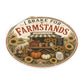 I Brake for Farmstands Round Vinyl Sticker — Vintage Fall Farmstand Pumpkin & Sunflower Decal