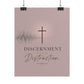 Discernment Over Distraction Poster — Christian Wall Art with Cross & Proverbs 4:25