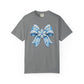 Blue Snowflake Bow T-Shirt — Winter Holiday Graphic Tee