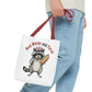 Red White and Feral Raccoon Tote Bag – 'Merica Hot Dog Patriotic Canvas Tote