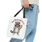 Red White and Feral Raccoon Tote Bag – 'Merica Hot Dog Patriotic Canvas Tote
