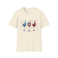 Patriotic Wine Glasses T-Shirt – Fourth of July Red White & Blue Wine Tee
