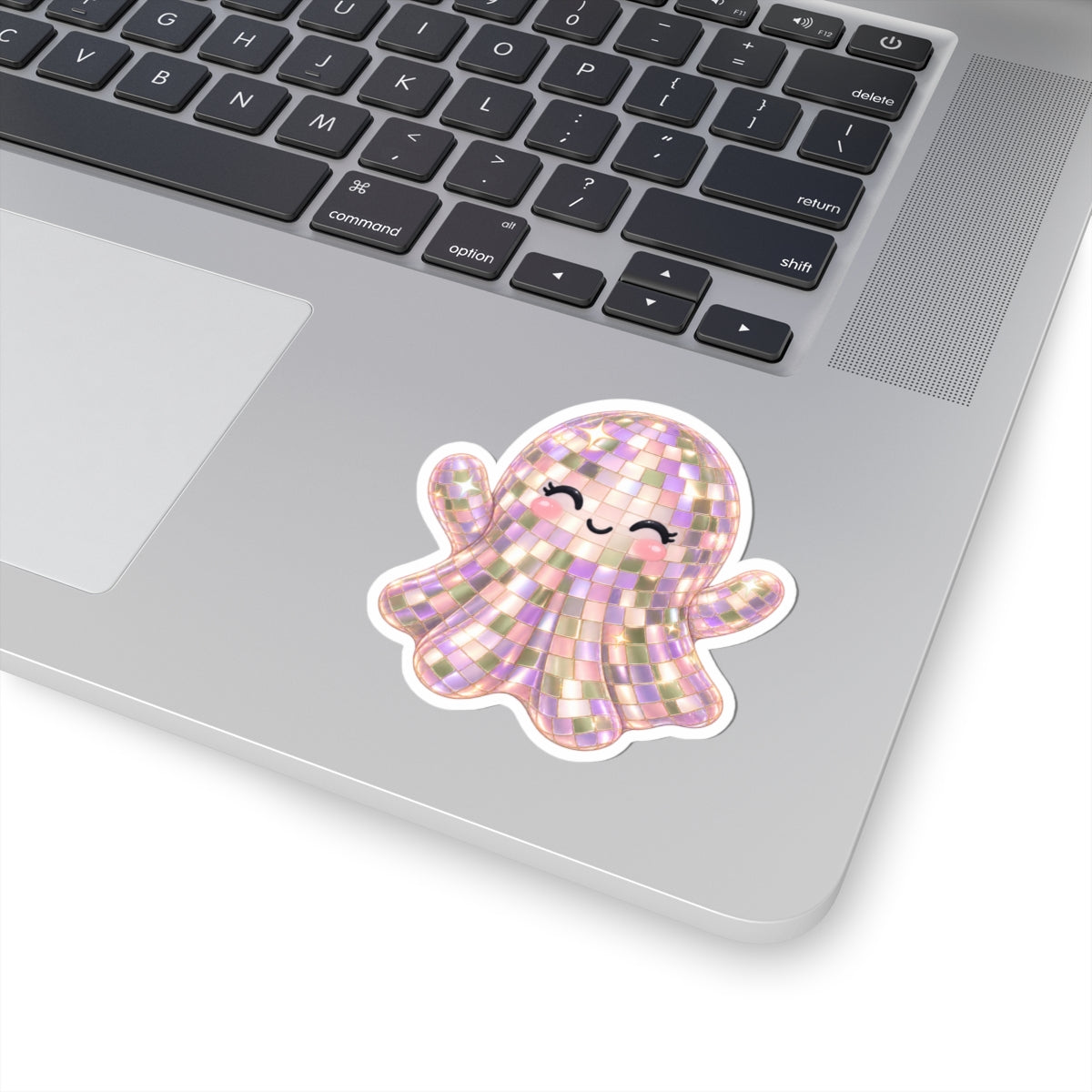 Happy Disco Octopus Kiss-Cut Sticker — Cute Holographic Rainbow Vinyl Decal for Laptops, Water Bottles & Planners