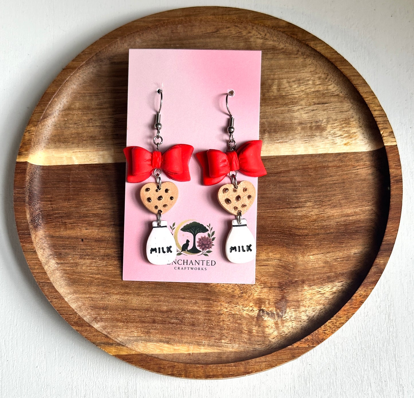 Milk & Cookies Charm Polymer  Clay Earrings
