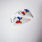 Heartfelt Patriotic | Red, White and Blue | Flower Heart | Polymer Clay Dangles