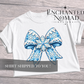 Blue Snowflake Bow T-Shirt — Winter Holiday Graphic Tee
