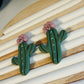 Desert Bloom Cactus Dangle Polymer Clay Earrings