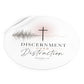 Discernment Over Distraction Round Sticker — Christian Cross Inspirational Vinyl