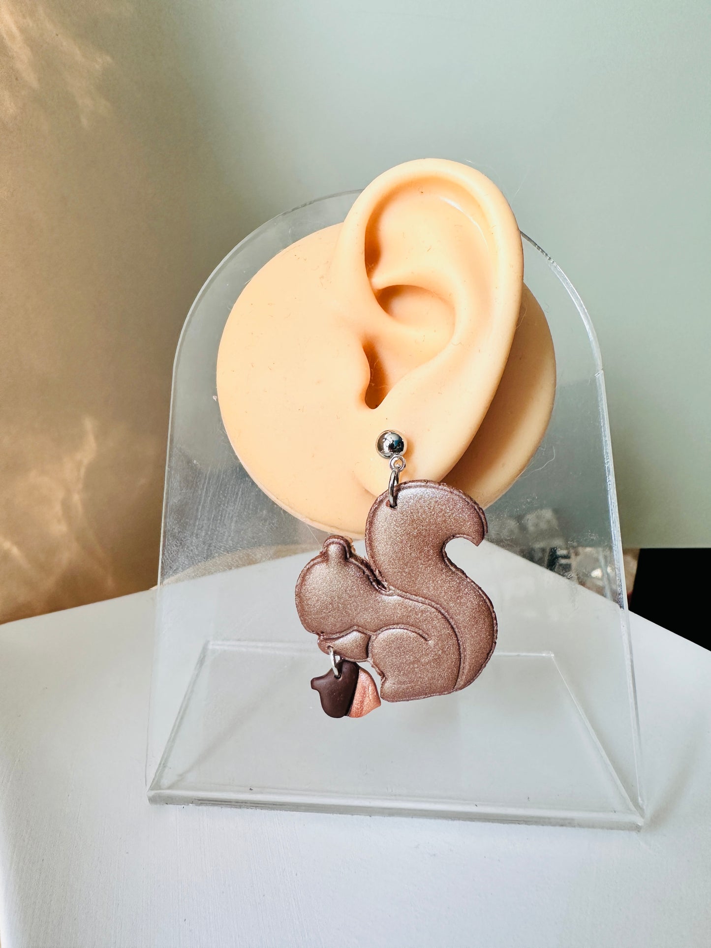Nutty Love Dangles – Squirrel & Acorn Earrings
