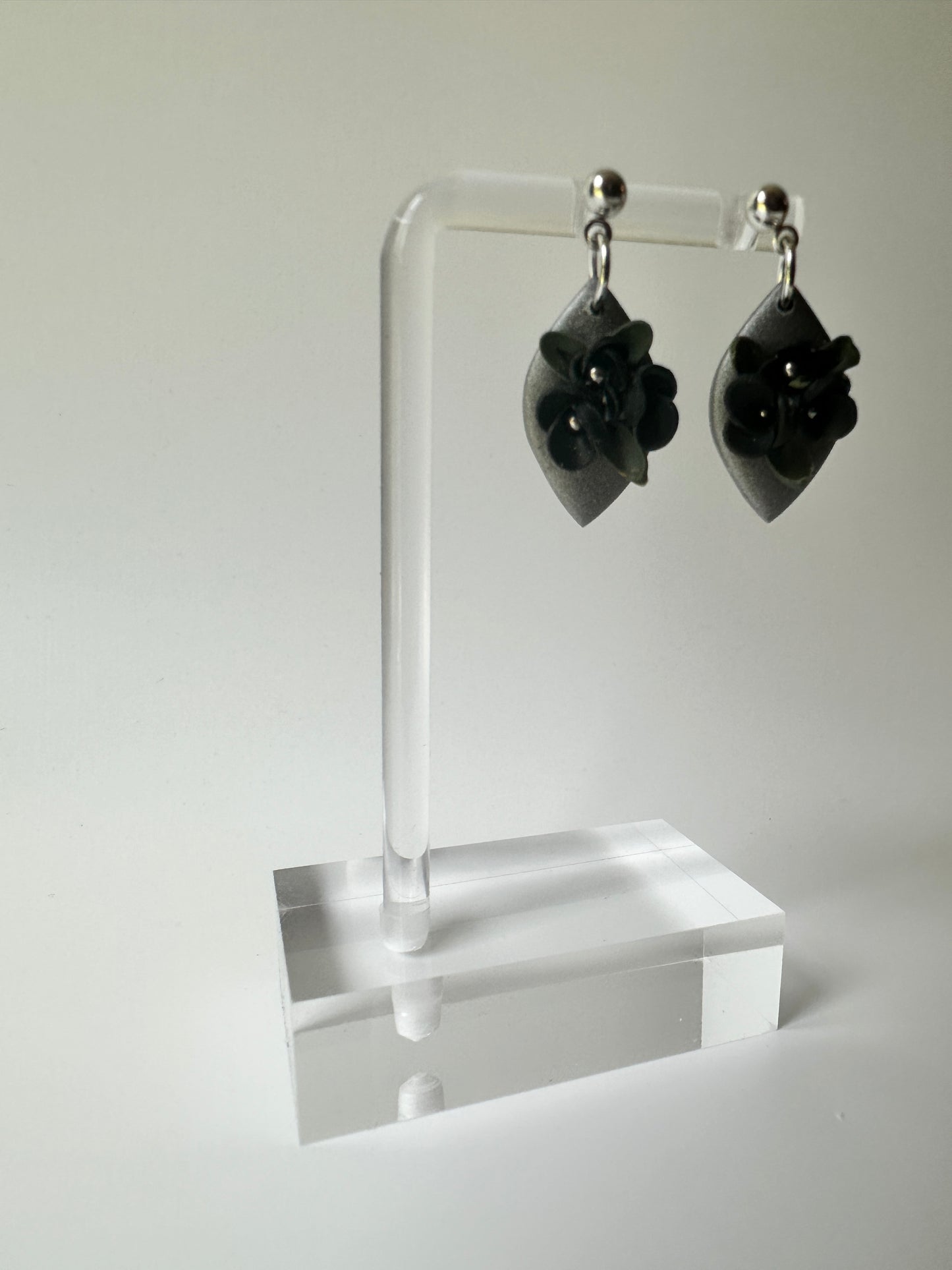 Midnight Noir Bloom Dangle Earrings