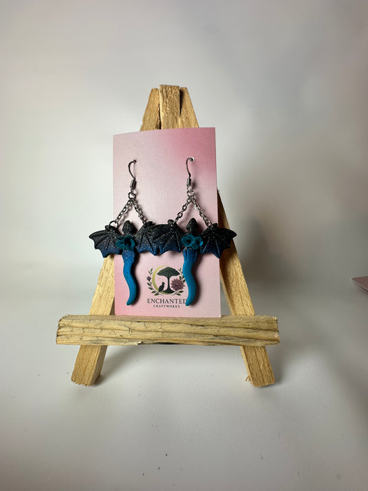 Medium Dragon Polymer Clay Dangle Earrings