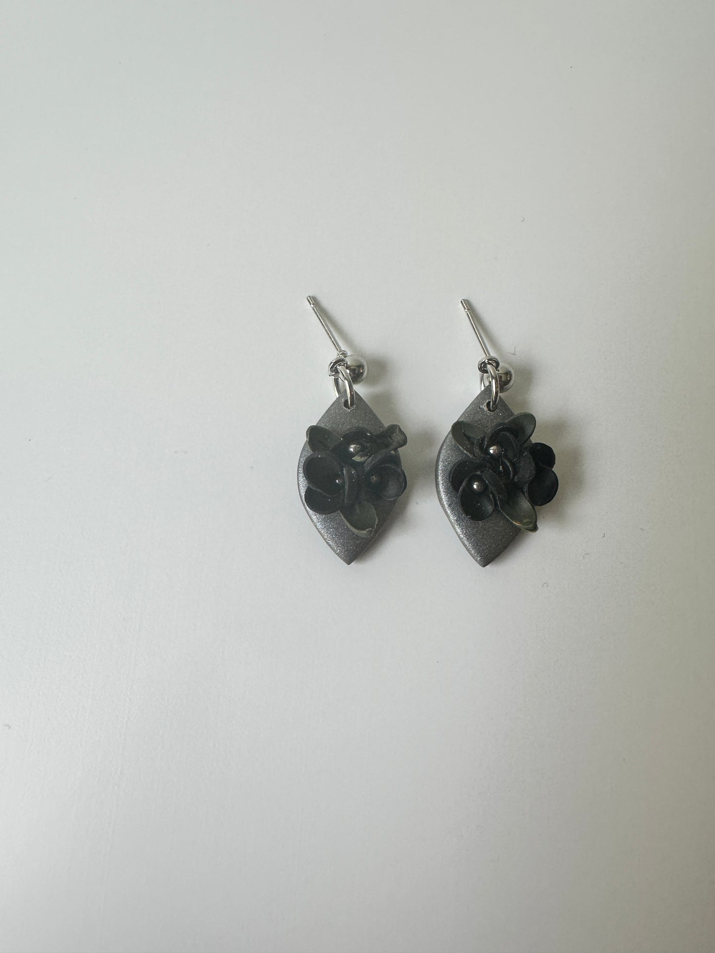 Midnight Noir Bloom Dangle Earrings