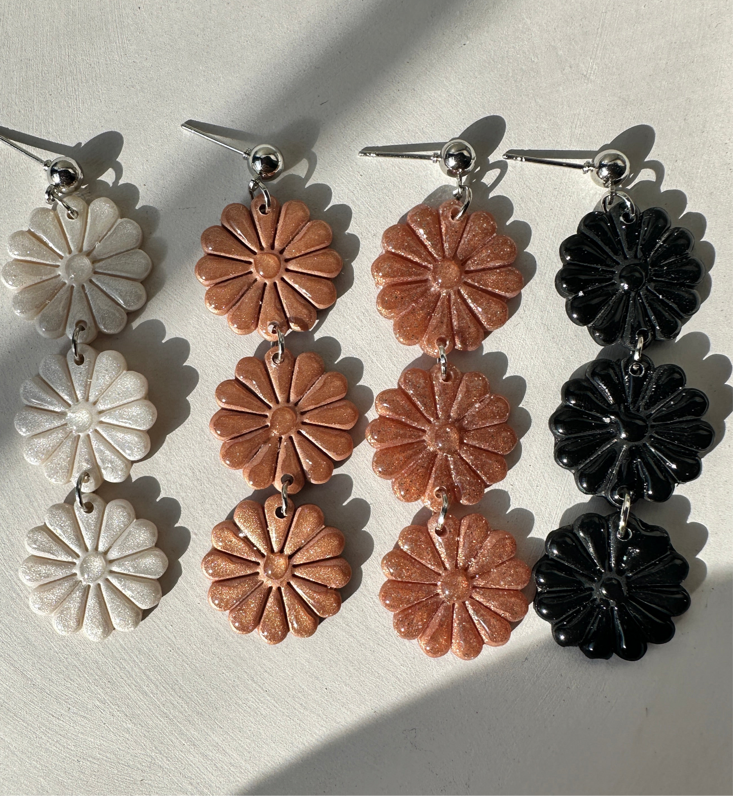 Enchanted Daisy Dangles – Handcrafted Polymer Clay Earrings