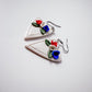 Heartfelt Patriotic | Red, White and Blue | Flower Heart | Polymer Clay Dangles