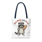 Red White and Feral Raccoon Tote Bag – 'Merica Hot Dog Patriotic Canvas Tote