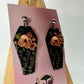 Enchanted Coffin Earrings – Dark Elegance with a Floral Twist