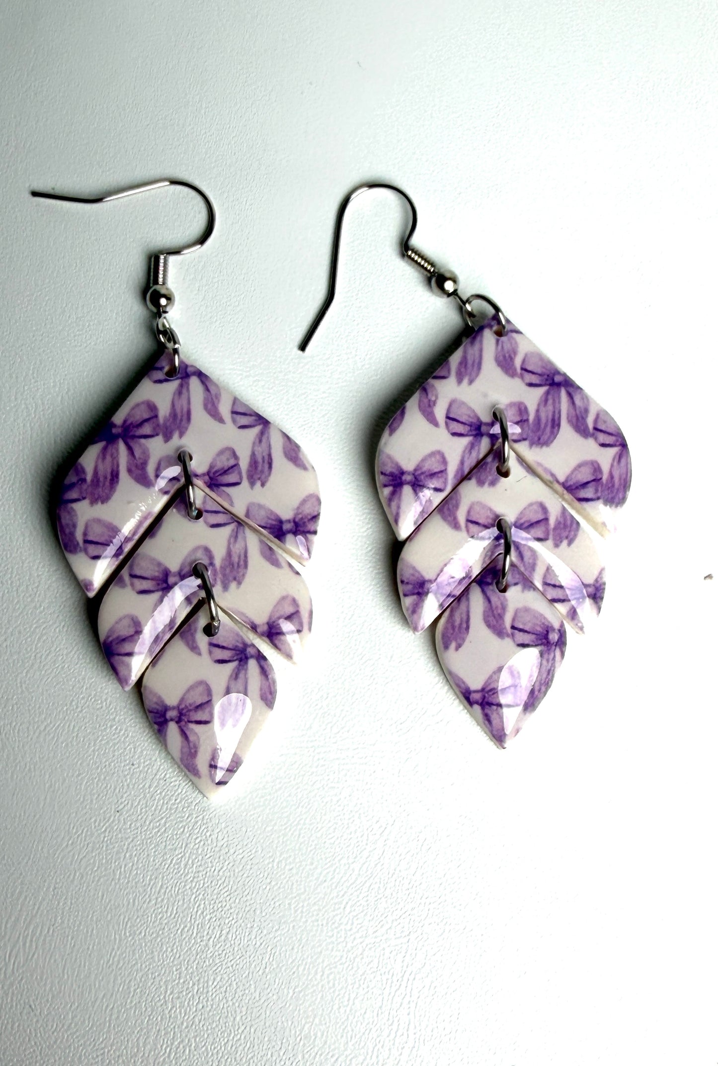 Enchanted Bow Leaf Trio Cascade Dangles