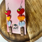 Back to school Heart Stack | Teacher Polymer  Clay Dangle Earrings