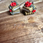 Golden Garden Books Stack Polymer Clay Dangle Earrings.