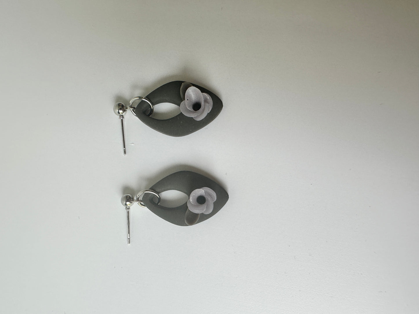 Midnight Bloom Petal Polymer Clay Earring