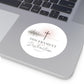 Discernment Over Distraction Round Sticker — Christian Cross Inspirational Vinyl