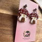 Mushroom Fairy House Polymer Clay Dangle Earrings