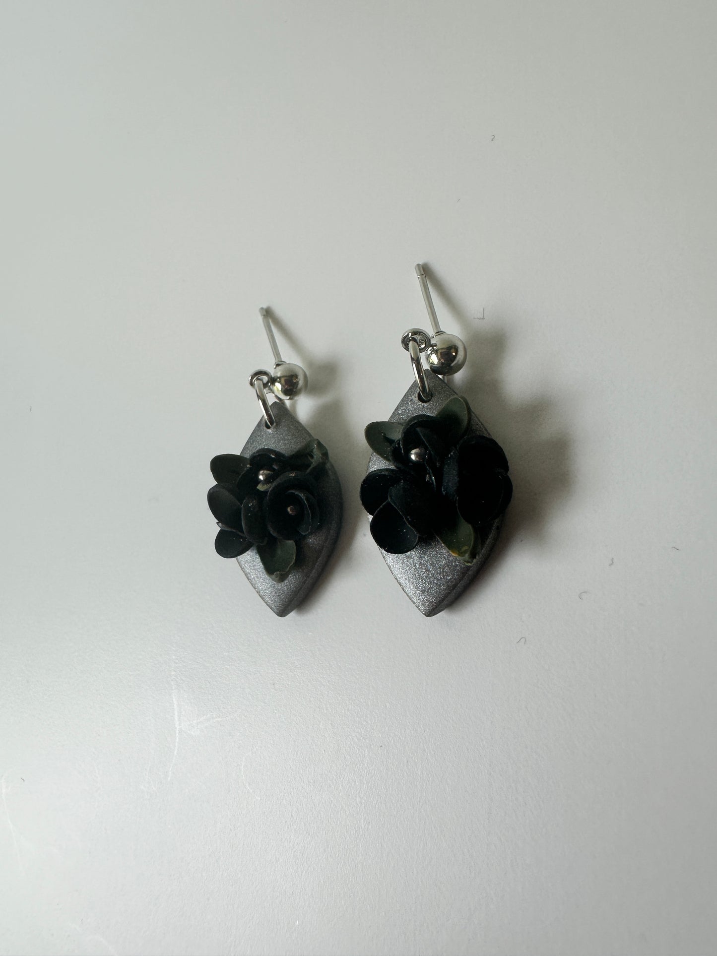 Midnight Noir Bloom Dangle Earrings