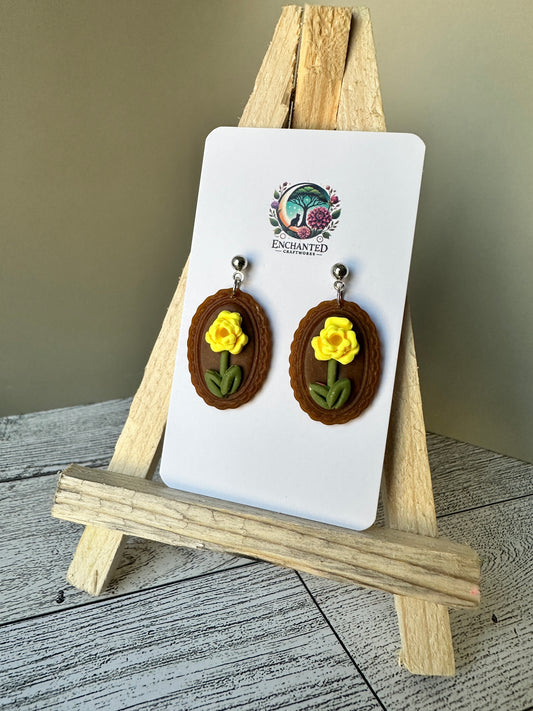 Bloom Dangles – Vintage Floral Cameo Earrings