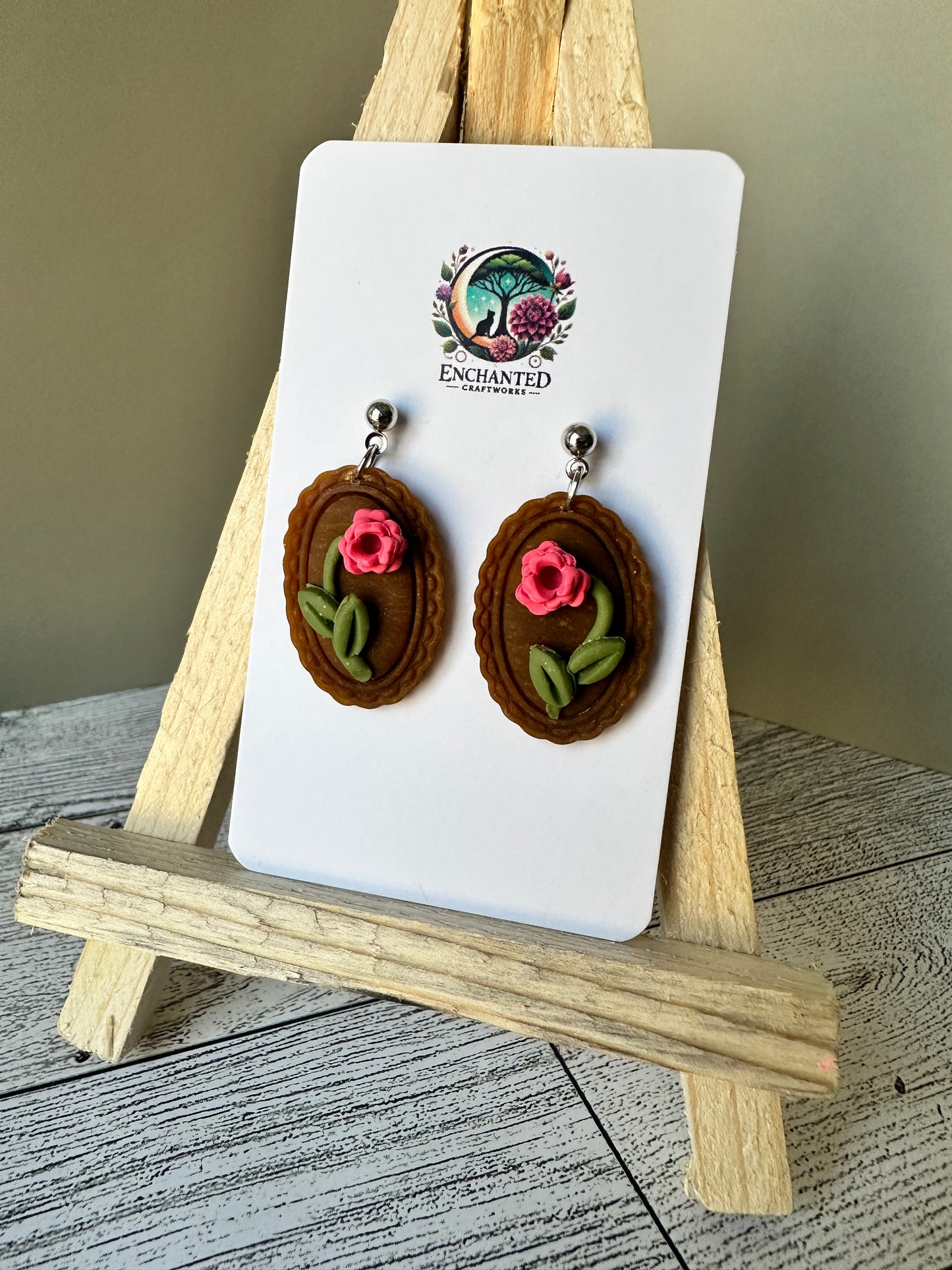 Bloom Dangles – Vintage Floral Cameo Earrings