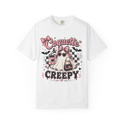 Coquette & Creepy Ghost Tee – Cute Gothic Halloween T-Shirt