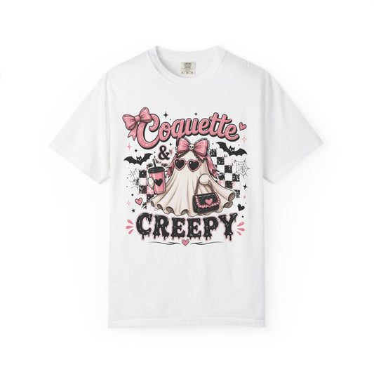 Coquette & Creepy Ghost Tee – Cute Gothic Halloween T-Shirt
