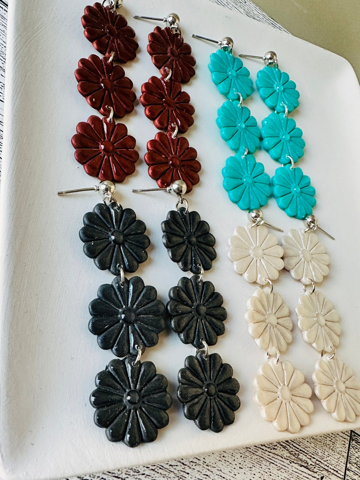 Enchanted Daisy Dangles – Handcrafted Polymer Clay Earrings