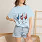 Red Wine & Blue T-Shirt — Patriotic Wine Glasses 4th of July Tee