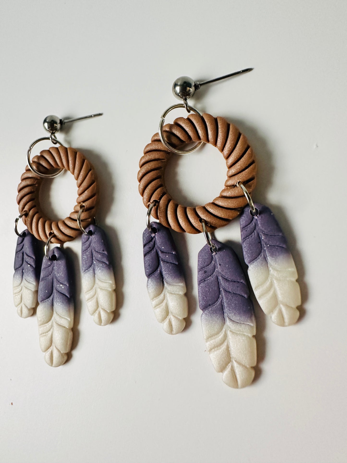 Enchanted Dream Catcher Polymer Clay Dangle Earrings