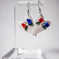 Heartfelt Patriotic | Red, White and Blue | Flower Heart | Polymer Clay Dangles