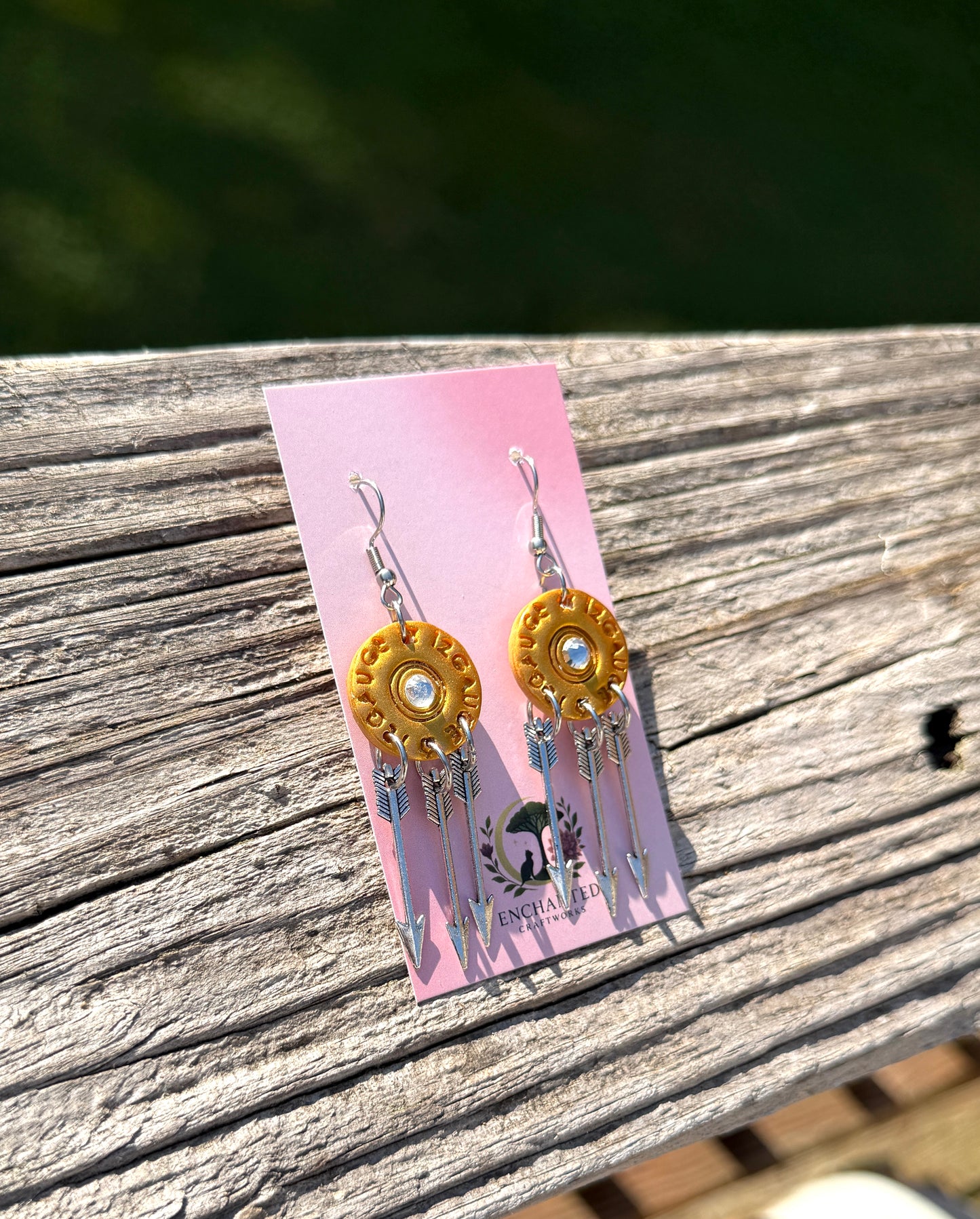 12 Gauge Shell Arrow Dangle Earrings, Western Boho Earrings, Shot Shell Jewelry, Cowgirl Arrow Earrings, Rustic Gift