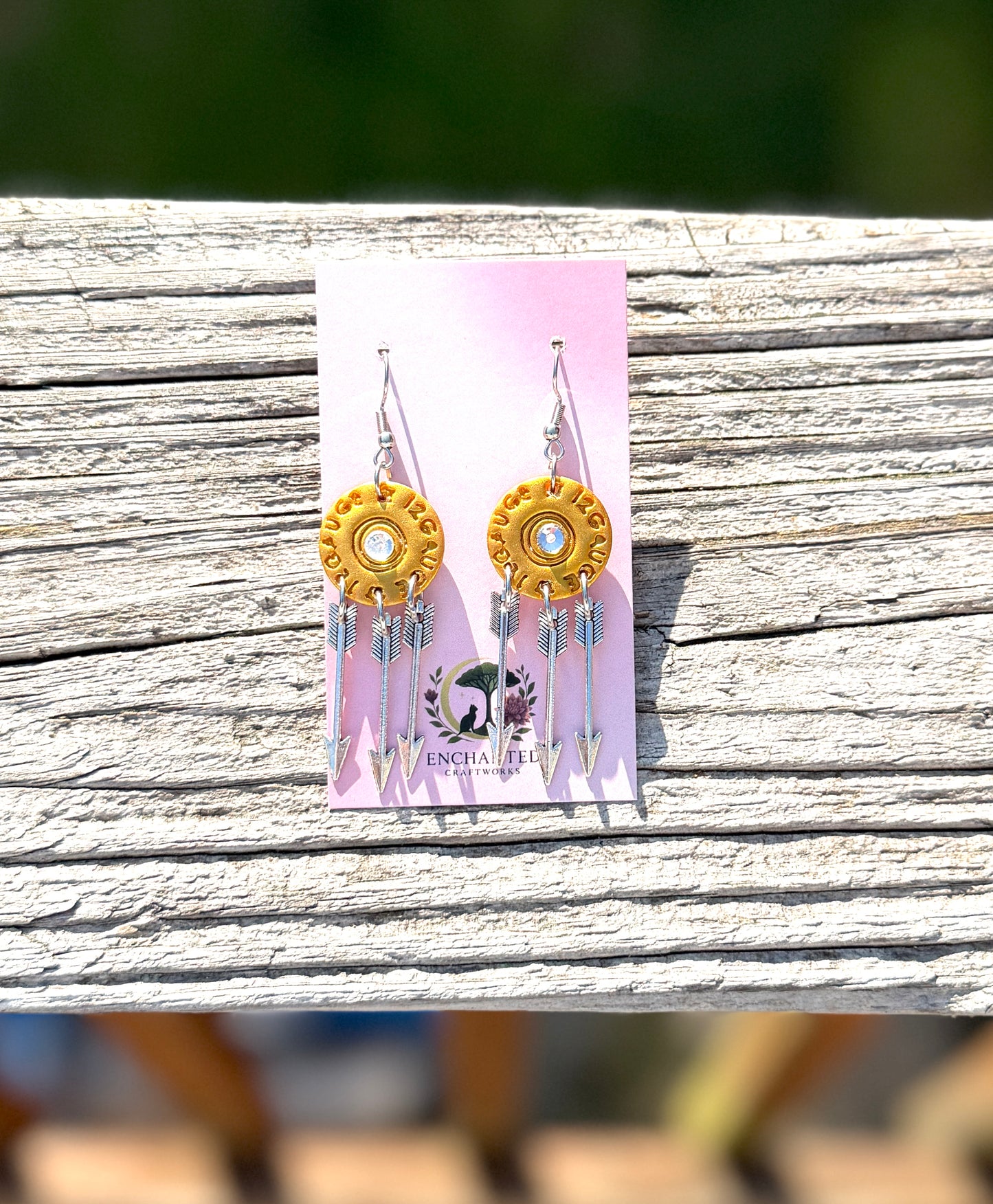 12 Gauge Shell Arrow Dangle Earrings, Western Boho Earrings, Shot Shell Jewelry, Cowgirl Arrow Earrings, Rustic Gift